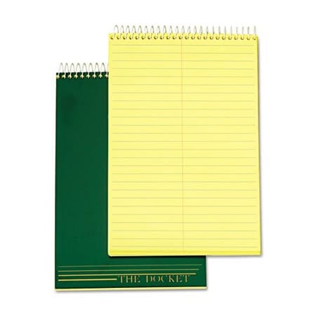 Tops Business Forms Docket Steno Pad, Gregg Rule, Forest Green Cover, 100 Canary-Yellow 6 X 9 Sheets 63851